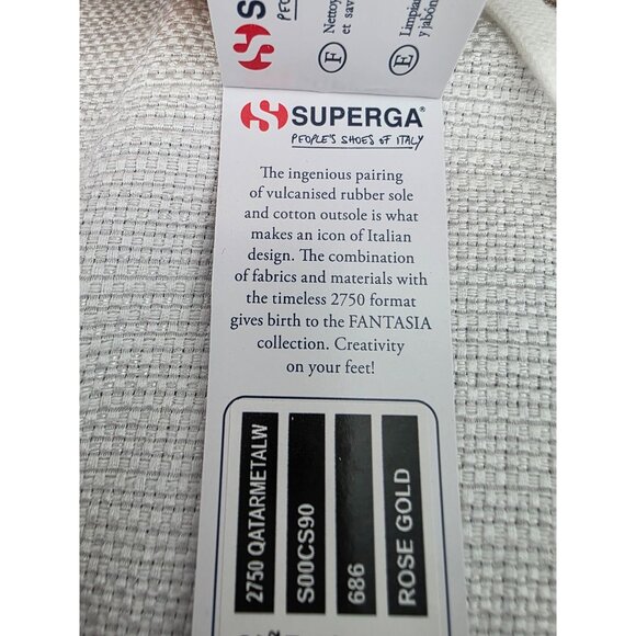 Superga 2750 Fantasia Rose Gold Sneakers Vulcanized Rubber Sole & Cotton Lining - Picture 4 of 8